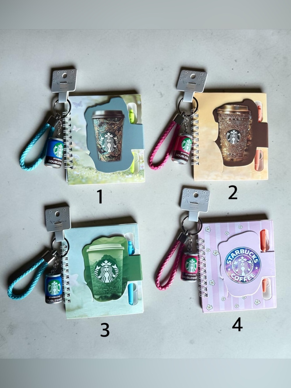 Starbucks Mini Spiral Notebook & Keychain Bundle (Pick 1)